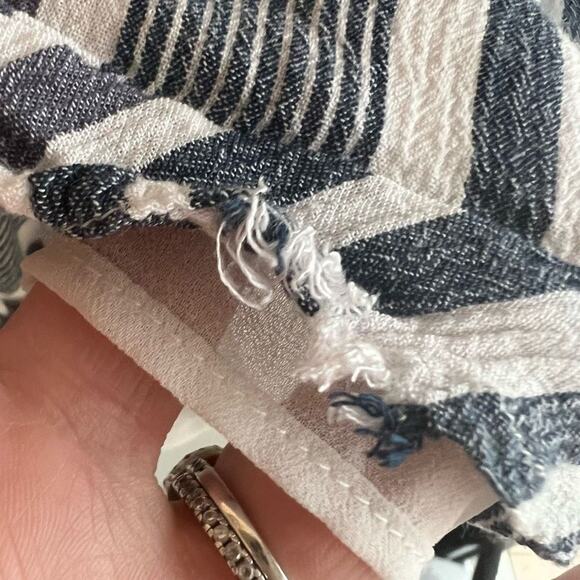 American eagle AEO spaghetti strap blue white striped v neck lined romper small - Picture 5 of 12